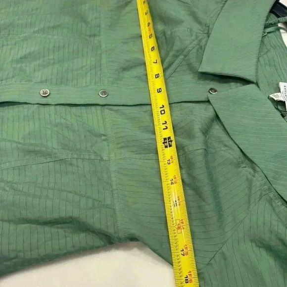 Current Air Los Angeles off the shoulder L/S button up top green NWT size Small - Picture 7 of 10